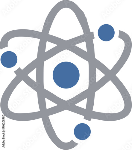 Flat Style Detailed Atom Structure Education Science Physics Chemistry Illustration