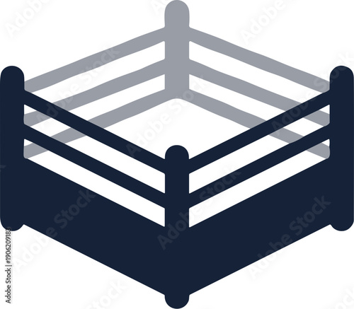 Flat Illustration Boxing Ring Arena with Rope Illustration Graphic