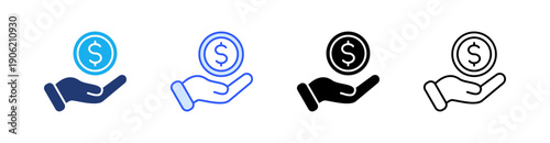 Savings Multiple Style Icon Set Vector 