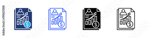 Investment Account Multiple Style Icon Set Vector 