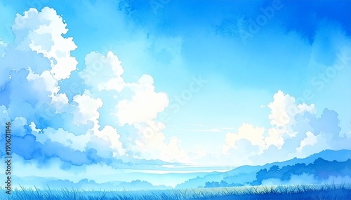 Light Blue Watercolor Sky Background