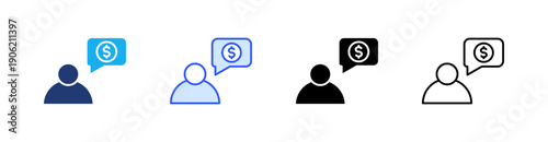 Financial Advisor Multiple Style Icon Set Vector 