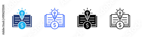 Financial Literacy Multiple Style Icon Set Vector 