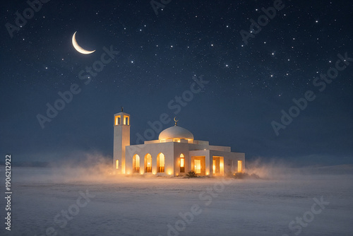 mosque at night