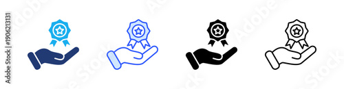 Recommendation Multiple Style Icon Set Vector 