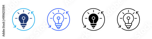 Share Ideas Multiple Style Icon Set Vector 
