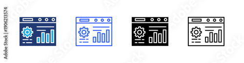 Data Multiple Style Icon Set Vector 