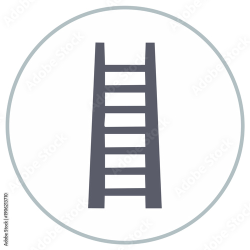 Simple ladder icon in a circle representing growth progress and success