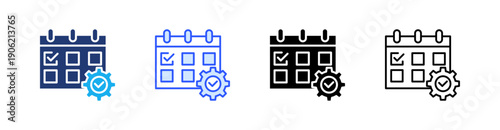 Project Deadline Multiple Style Icon Set Vector 