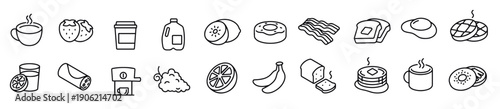 breakfast icons vector design