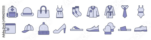 Filled Outline Clothing Icons