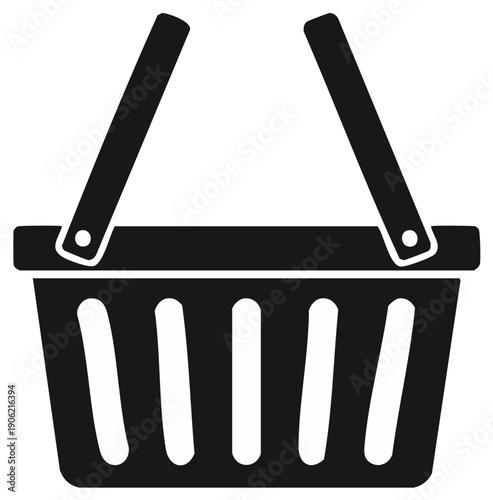 Shopping basket icon illustration of a simple design. Simple flat basket for shopping, market basket, store supplies