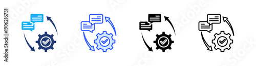 Implement Multiple Style Icon Set Vector 