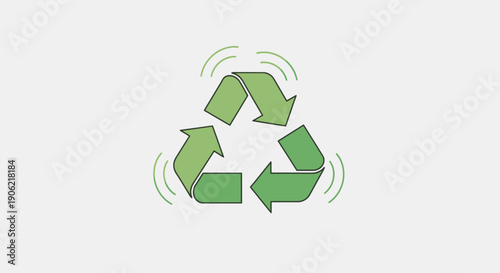Vibrant green recycling symbol illustration emphasizing environmental sustainability and circular