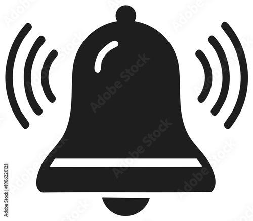 Black bell ringing icon announcement alert notification symbol