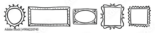 doodled picture frame gallery set hand drawn photo 