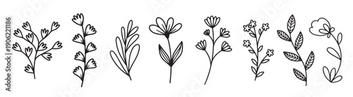  vector set of different flowers bouquets from leaves