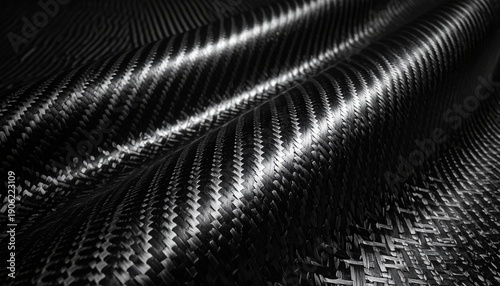 Wallpaper Mural Abstract dark carbon fiber texture with a wavy surface and light reflections, evoking a sense of luxury and advanced material technology Torontodigital.ca