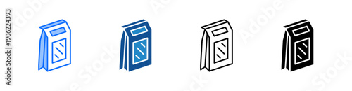 Paper Bag Multiple Style Icon Set 