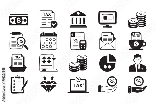 Finance payment vector symbol collection