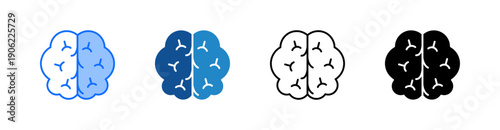 Brain Multiple Style Icon Set 