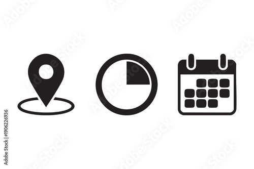 Appointment reminder glyph icons for planner applications
