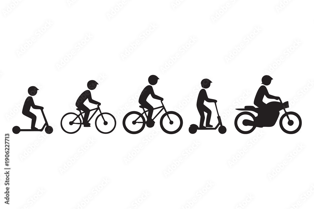Obraz premium Eco ride symbols for rental and sharing services