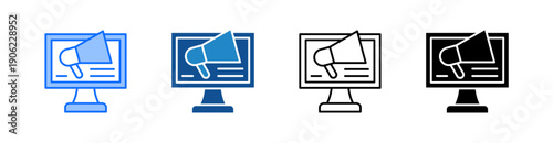 Online Marketing Multiple Style Icon Set 