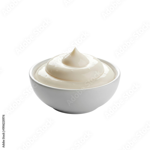 Bowl of mayonnaise isolated On Transparent Background