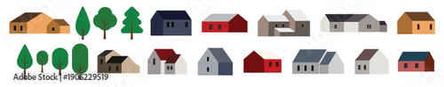 houses and building set building and urban house illustration
