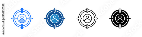 Target Customer Multiple Style Icon Set 