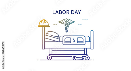 Labor Day celebration honoring essential workers and the importance of rest and healthcare for all