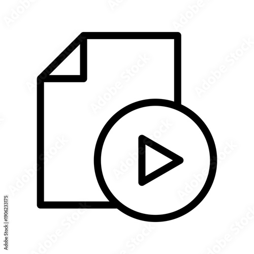 Modern Video file icon set for digital media, playback management and content organization