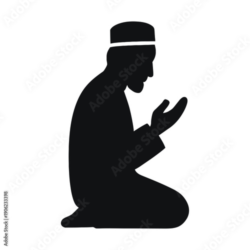 silhouette of a man pray