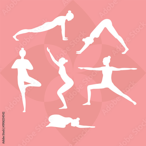 ballet yoga dancers silhouettes