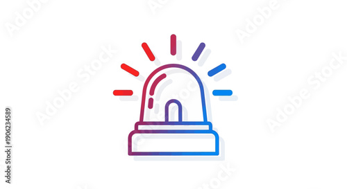 Vibrant Gradient Emergency Siren Alert Icon Flashing Light Warning System Graphic Design Element