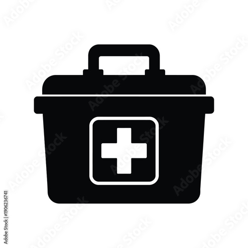 first aid kit icon vector silhouette