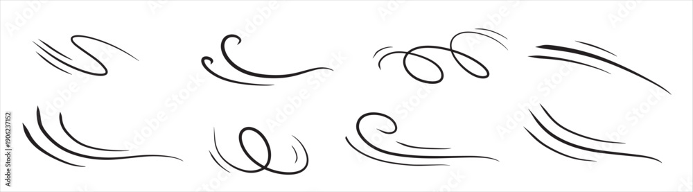 Obraz premium curve wind abstract air flow black wavy line breeze and