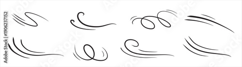 curve wind abstract air flow black wavy line breeze and