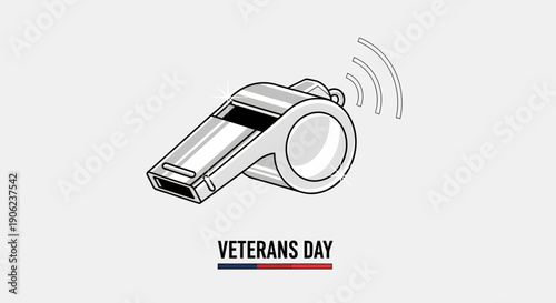 Veterans Day whistle sound icon, a symbol of honor and remembrance for service members