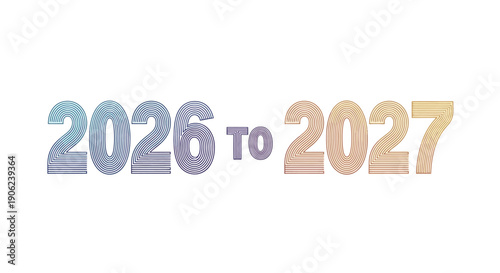 Stylized 2026 to 2027 Year Transition Banner Design with Gradient Lines