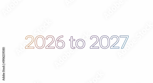 Numerical representation of the transition from the year 2026 to 2027 a timeline concept