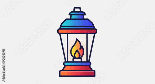 A vibrant cartoon lantern with a glowing flame providing symbolic illumination and warmth for