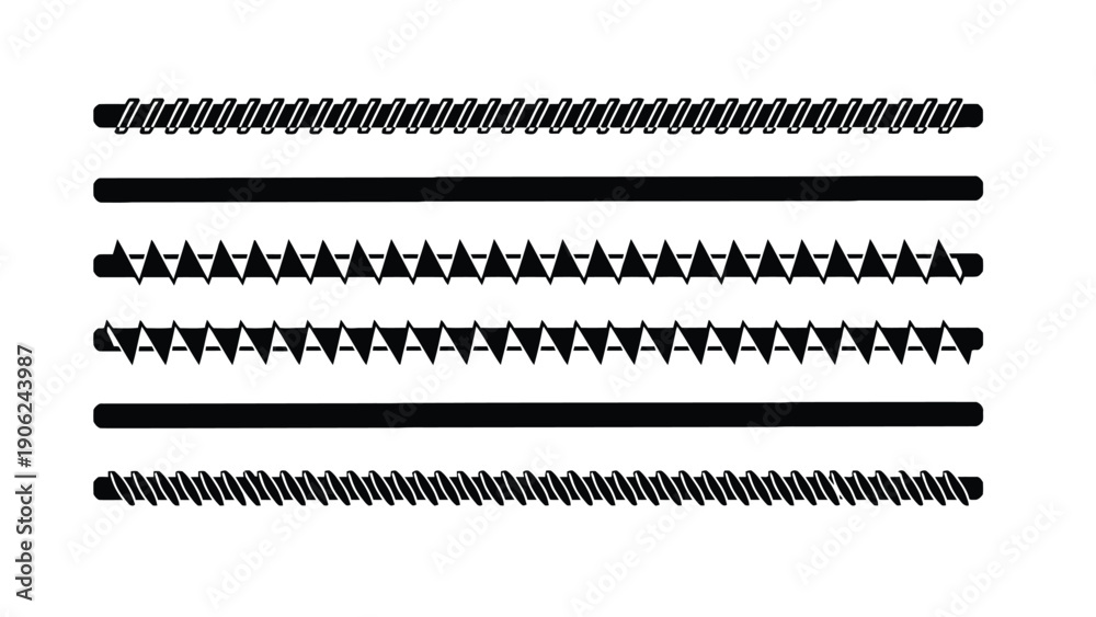 Obraz premium Various black metal springs and arrows on white background