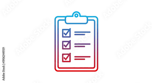 A vibrant gradient checklist icon on a clipboard symbolizing task completion and productivity