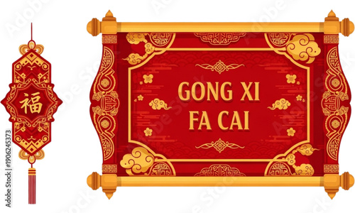 Imlek Gong Xi Fa Cai Banner Vector Design