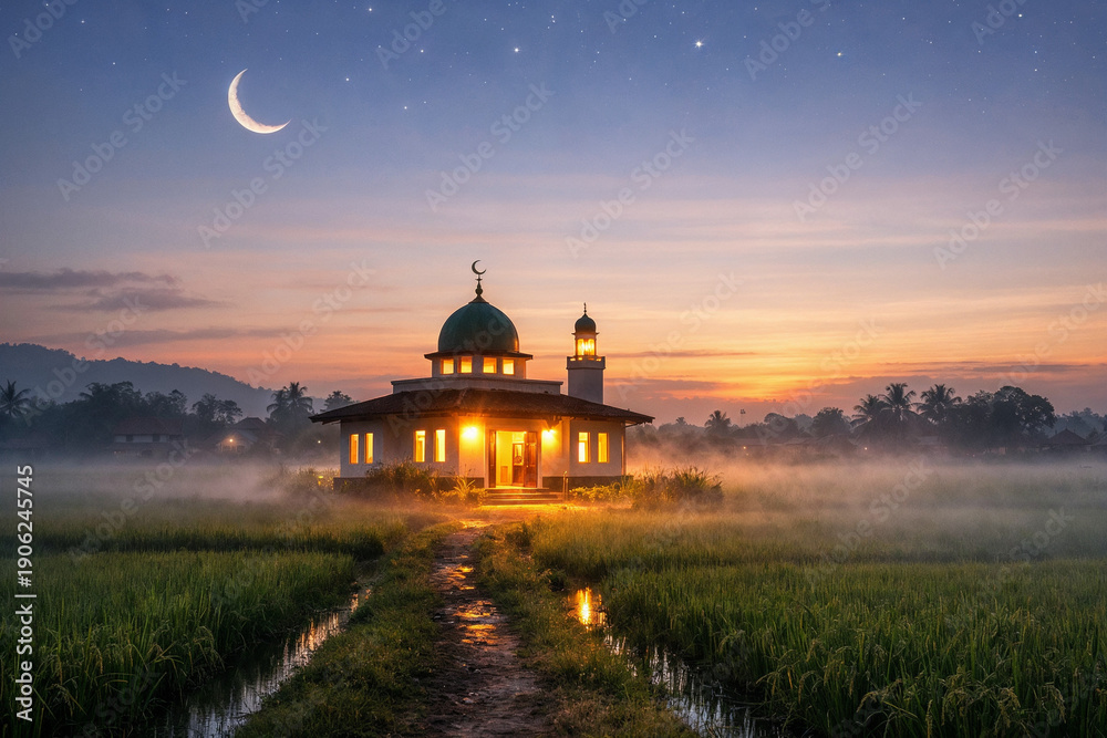 Obraz premium mosque on the village