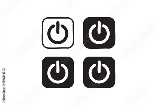 Technology reboot and reset vector icons