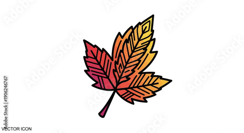 Vibrant autumn maple leaf vector illustration capturing the beauty and essence of fall season