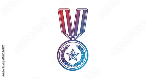 Colorful Military Service Medal Symbolizing Honor and Achievement Recognition